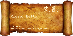 Kiszel Betta névjegykártya